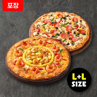 [포장]주말 1+1(더블 쉬림프 골드L + 반근치즈 콤비네이션 L)