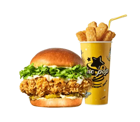 클래식 치킨 버거 해시브라운스틱 세트